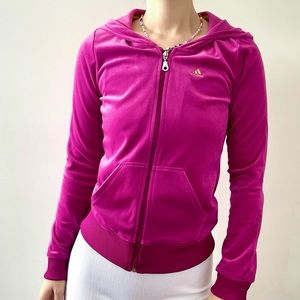 ADIDAS Y2K Velour Track Suit Zip Up Hoodie